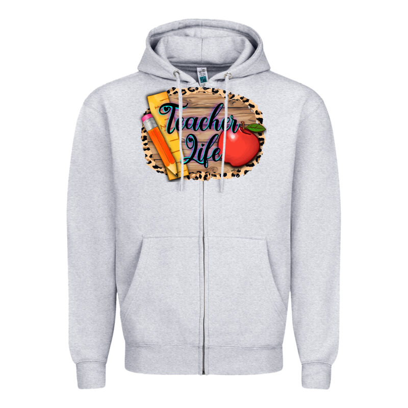 Teacher Life Background 3200x2400 Zipper Hoodie by AdoDesignShop | Teevron
