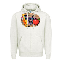 Oatmeal Heather teacher life background 3200x2400 Zipper Hoodie - AdoDesignShop