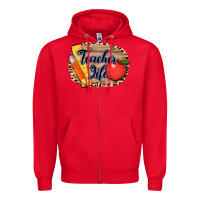 Red teacher life background 3200x2400 Zipper Hoodie - AdoDesignShop