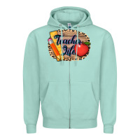 Seafoam teacher life background 3200x2400 Zipper Hoodie - AdoDesignShop