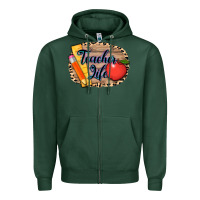 Sports Green teacher life background 3200x2400 Zipper Hoodie - AdoDesignShop