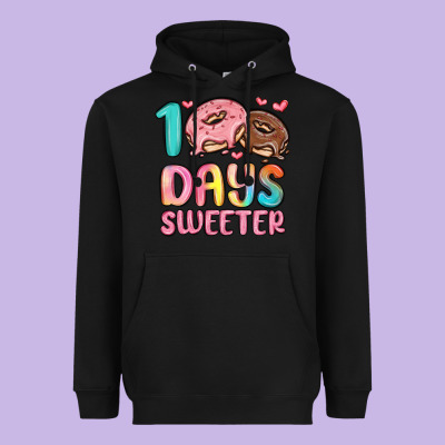 100 Days Sweeter Heavyweight Hoodie Designed By Maliassmallbusiness