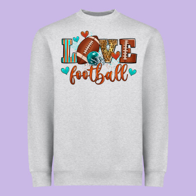 Love Football Heavyweight Sweatshirt Designed By Zillion Design Studio