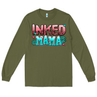Army Green inked mama Long Sleeve Tee - AdoDesignShop
