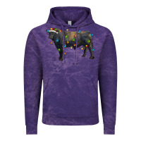 Cloud Purple christmas black angus bull with christmas lights Vintage Hoodie - RanaPortraitStore