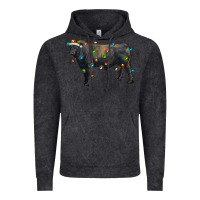 Christmas Black Angus Bull With Christmas Lights Vintage Hoodie | Teevron