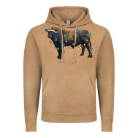 Vintage Camel christmas black angus bull with christmas lights Vintage Hoodie - RanaPortraitStore