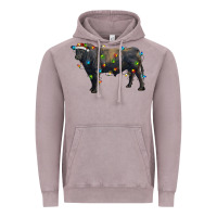 Vintage Zinc christmas black angus bull with christmas lights Vintage Hoodie - RanaPortraitStore