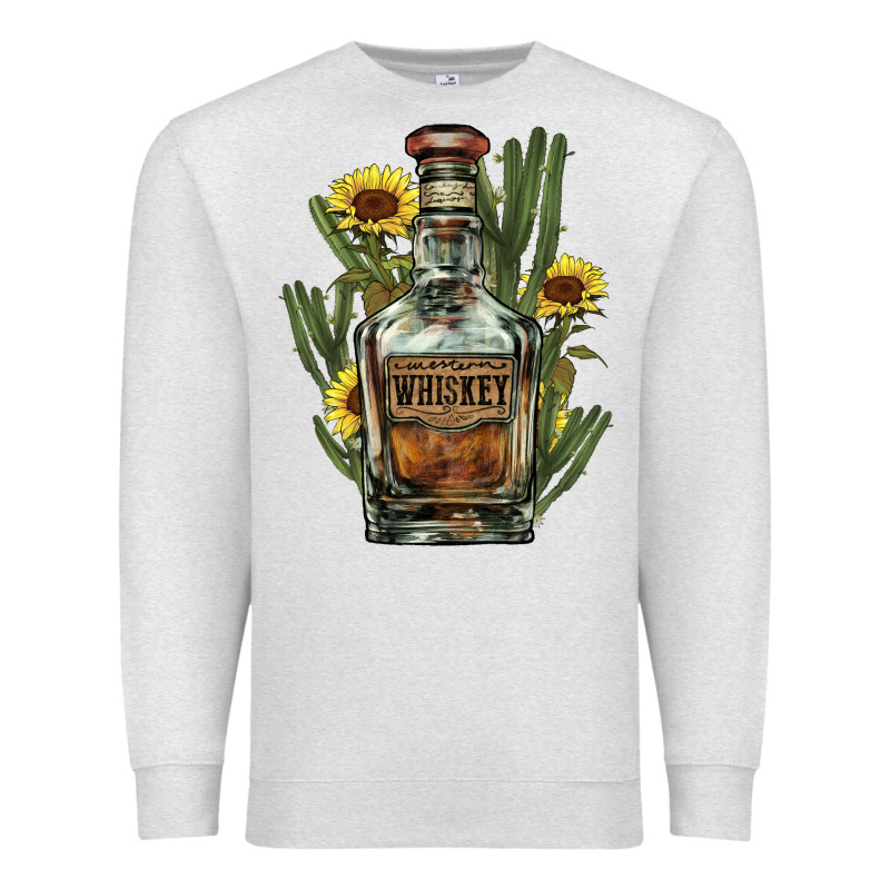 Western Whiskey Bottle Premium Sweatshirt by NancyCooperArtShop | Teevron