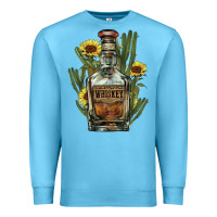 Ocean Blue western whiskey bottle Premium Sweatshirt - NancyCooperArtShop