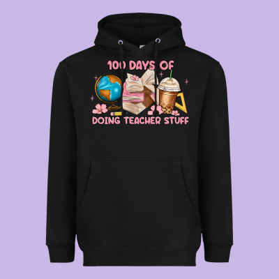 100 Days Of Doing Teacher Stuff Heavyweight Hoodie Designed By Maliassmallbusiness