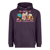 Plum 100 days of doing teacher stuff Heavyweight Hoodie - MaliasSmallBusiness