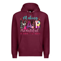 Burgundy making hair beautiful is kinda my thing Premium Hoodie - LillyAllenDesigns