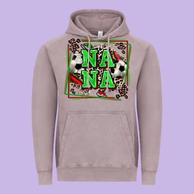Soccer Nana With Leopard Vintage Hoodie Designed By Zillion Design Studio