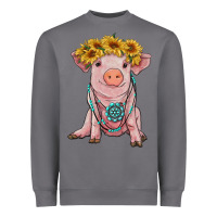 Storm sunflower pig with gemstone Heavyweight Sweatshirt - RanaPortraitStore
