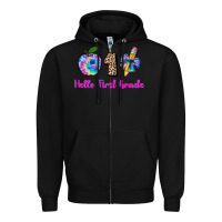 Black hello first grade tie dye 3200x2400 Zipper Hoodie - AdoDesignShop