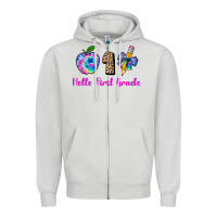 Dove Grey hello first grade tie dye 3200x2400 Zipper Hoodie - AdoDesignShop