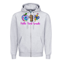 Heather Grey hello first grade tie dye 3200x2400 Zipper Hoodie - AdoDesignShop