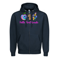 Navy hello first grade tie dye 3200x2400 Zipper Hoodie - AdoDesignShop