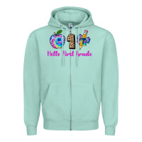 Seafoam hello first grade tie dye 3200x2400 Zipper Hoodie - AdoDesignShop