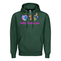 Sports Green hello first grade tie dye 3200x2400 Zipper Hoodie - AdoDesignShop
