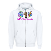 White hello first grade tie dye 3200x2400 Zipper Hoodie - AdoDesignShop