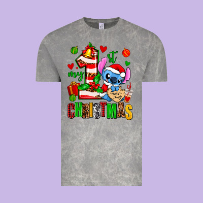 My First Christmas Stitch Vintage Tee Designed By Adodesignshop