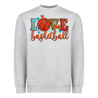 Heather Grey love basketball Heavyweight Sweatshirt - Zillion Design Studio