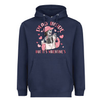 Navy dead inside but it's valentine's Heavyweight Hoodie - MaliasSmallBusiness