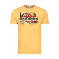 Vintage Mustard American Teacher 4th of July Vintage Tee - CowGirlArtShop