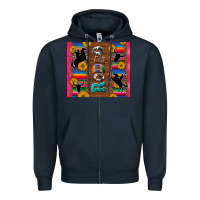 Navy rodeo serape leopard glitter Zipper Hoodie - Artiststas