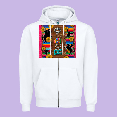 Rodeo Serape Leopard Glitter Zipper Hoodie Designed By Artiststas