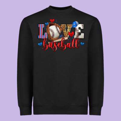 Love Baseball Heavyweight Sweatshirt Designed By Zillion Design Studio