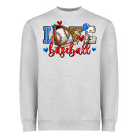 Heather Grey love baseball Heavyweight Sweatshirt - Zillion Design Studio