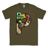Army Green farm life alphabet lowercase letters p Classic Tee - BundleAndBundleShop