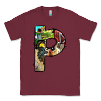 Burgundy farm life alphabet lowercase letters p Classic Tee - BundleAndBundleShop