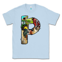 Dusty Blue farm life alphabet lowercase letters p Classic Tee - BundleAndBundleShop