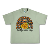 Oil Green Thankful Vibes Only Urban Heavy Tee - CowhideDigitalArt