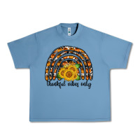 Pebble Blue Thankful Vibes Only Urban Heavy Tee - CowhideDigitalArt