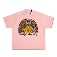 Salmon Thankful Vibes Only Urban Heavy Tee - CowhideDigitalArt