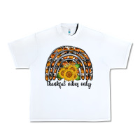 White Thankful Vibes Only Urban Heavy Tee - CowhideDigitalArt