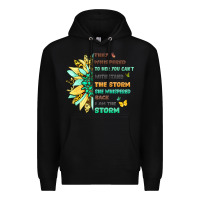 Black inspirational flower and quote design Premium Hoodie - LillyAllenDesigns
