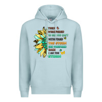 Blue Mist inspirational flower and quote design Premium Hoodie - LillyAllenDesigns