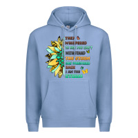 Colony Blue inspirational flower and quote design Premium Hoodie - LillyAllenDesigns