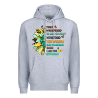 Heather Grey inspirational flower and quote design Premium Hoodie - LillyAllenDesigns