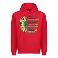 Red inspirational flower and quote design Premium Hoodie - LillyAllenDesigns