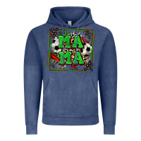 Vintage Denim soccer mama with leopard Vintage Hoodie - Zillion Design Studio