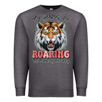 Charcoal Heather the heavens are roaring tiger Premium Sweatshirt - MaliasSmallBusiness