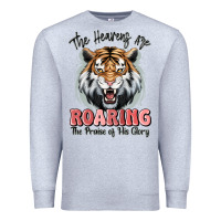 Heather Grey the heavens are roaring tiger Premium Sweatshirt - MaliasSmallBusiness