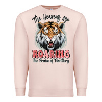 Pale Pink the heavens are roaring tiger Premium Sweatshirt - MaliasSmallBusiness